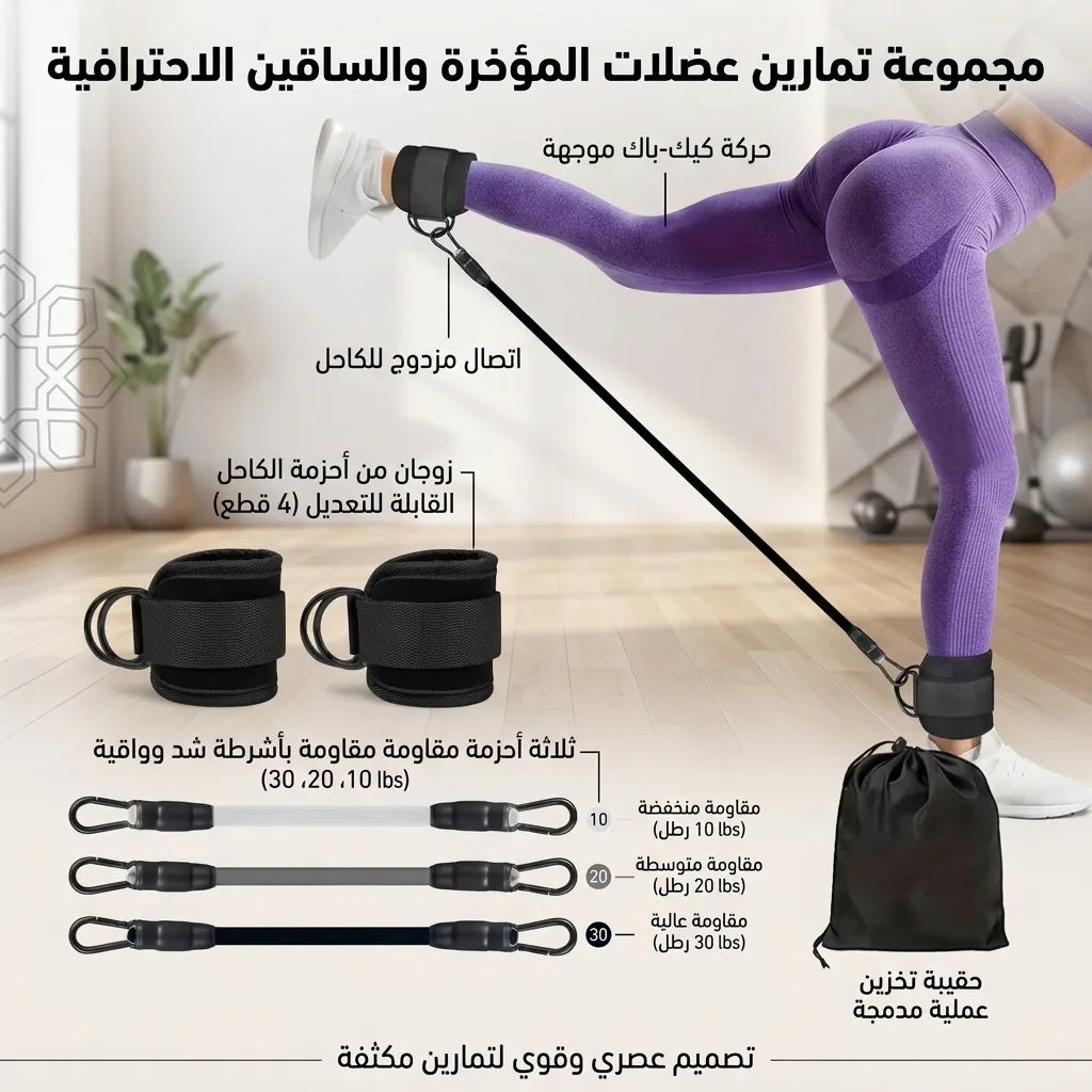 كيت مقاومة الأرجل والمؤخرة الرياضي