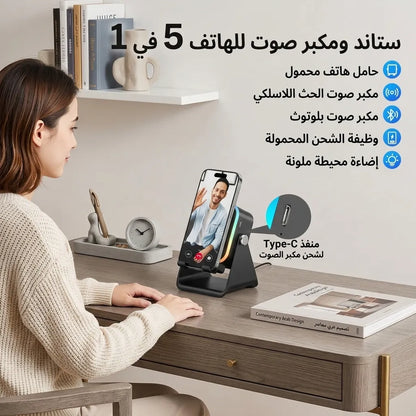 مكبر الصوت اللاسلكي 5 ف 1 بدون بلوتوث