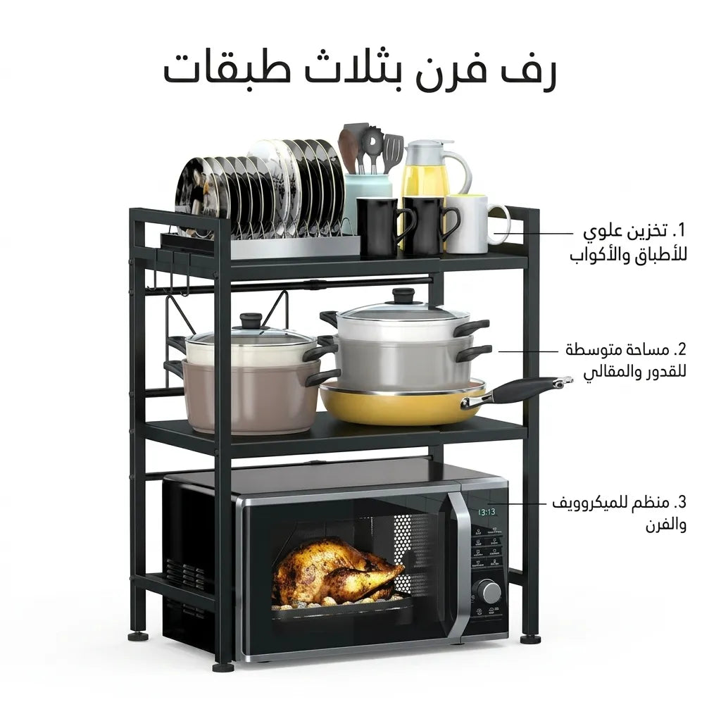 رف فرن بثلاث طبقات